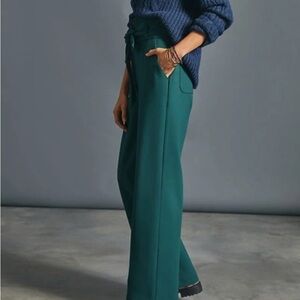 Maeve Green Wide Leg Pants